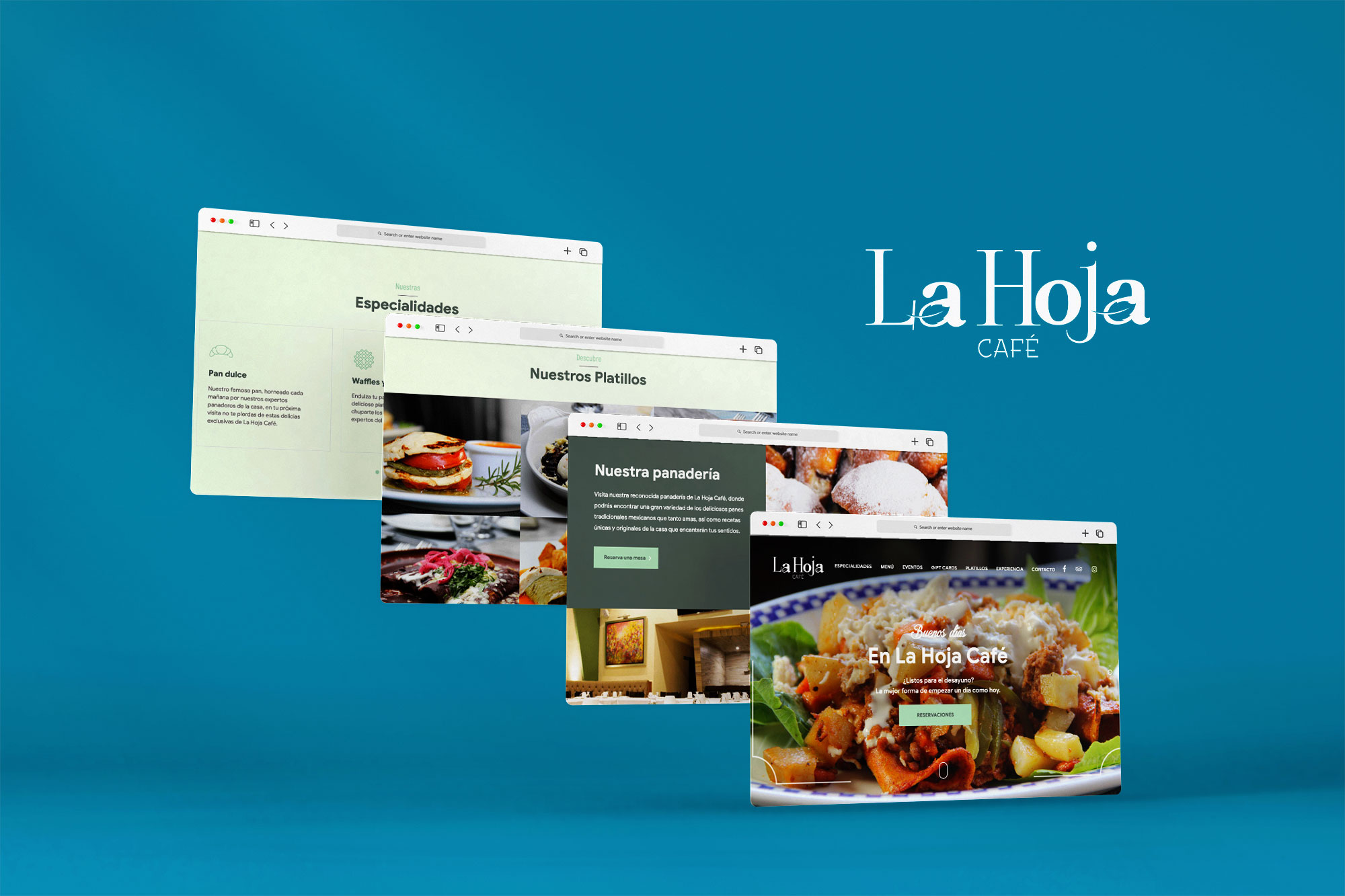 Slides de sitio web La hoja Café
